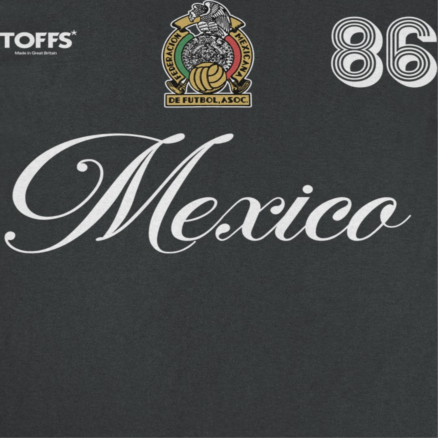 Toffs Retro Soccer Futbol Mexico Mens T Shirt Black