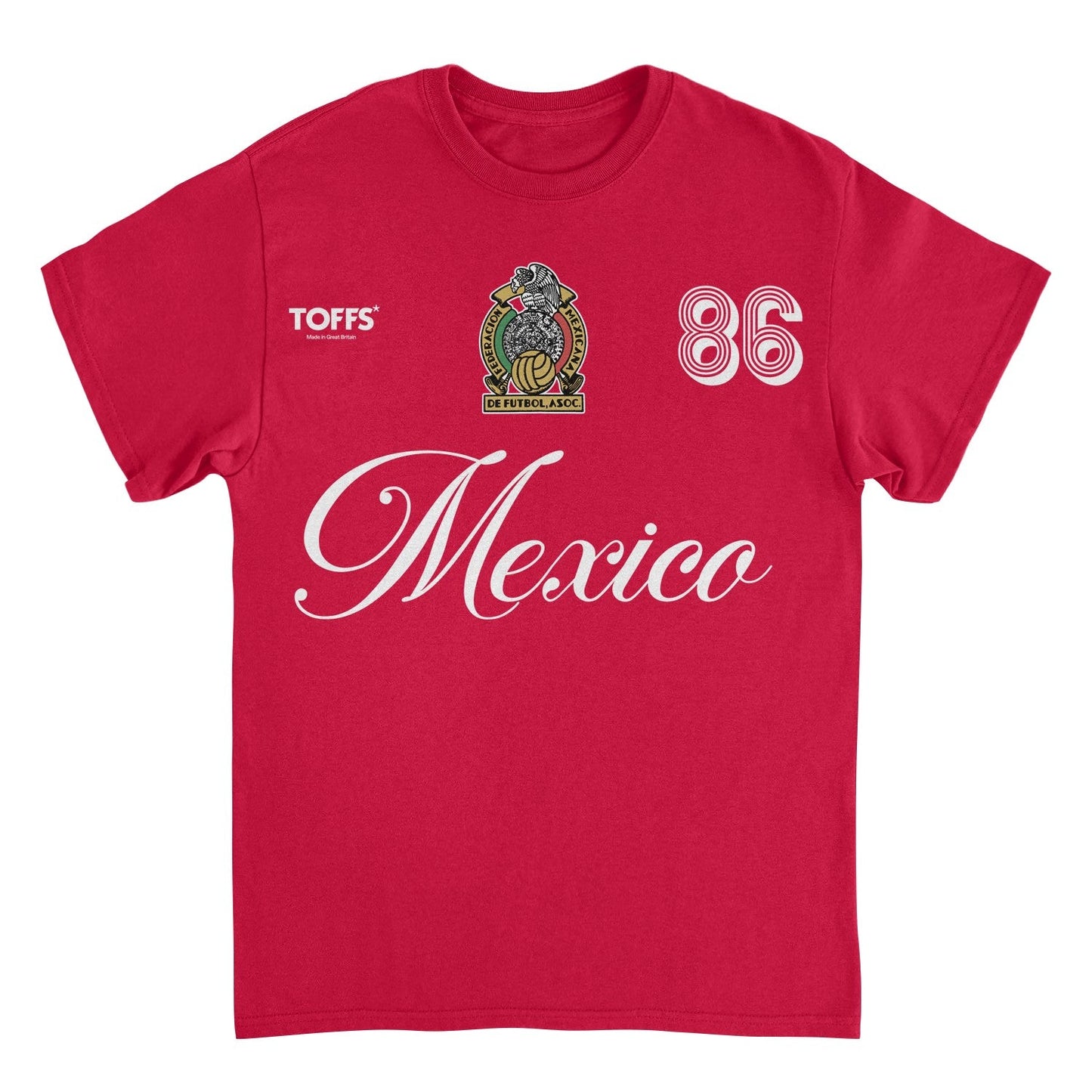 Toffs Retro Soccer Futbol Mexico Mens T Shirt Red