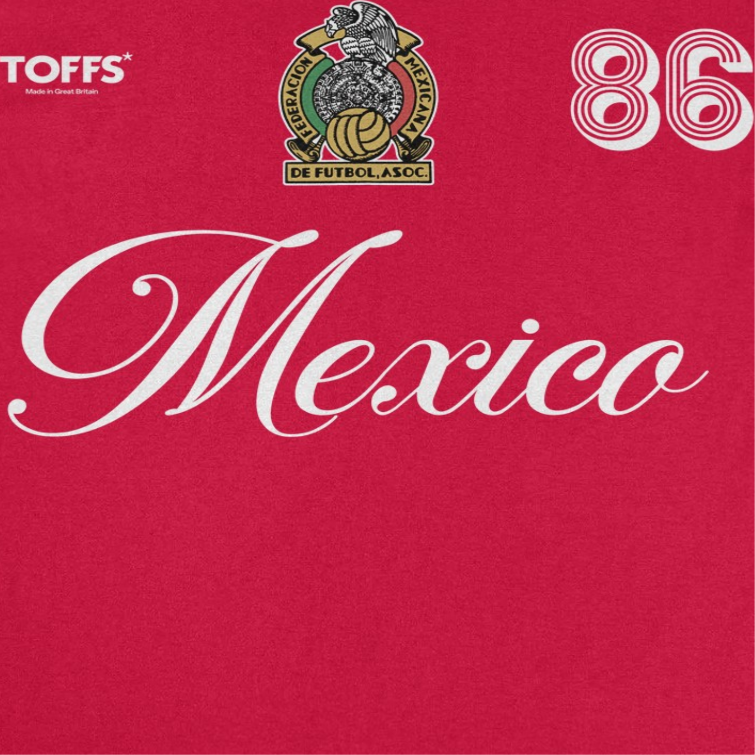 Toffs Retro Soccer Futbol Mexico Mens T Shirt Red