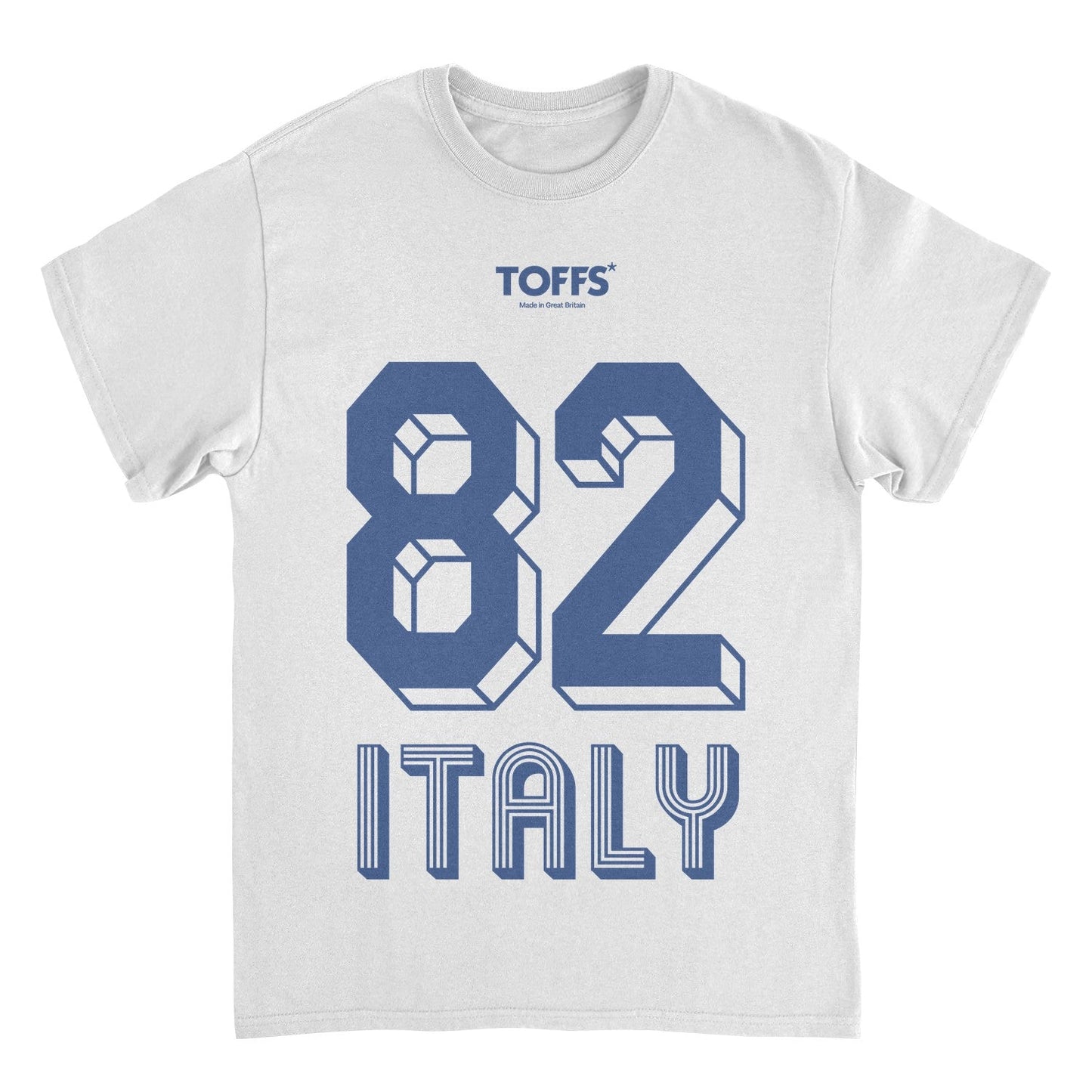 Toffs Retro Soccer Futbol Blue Italy Mens T Shirt White