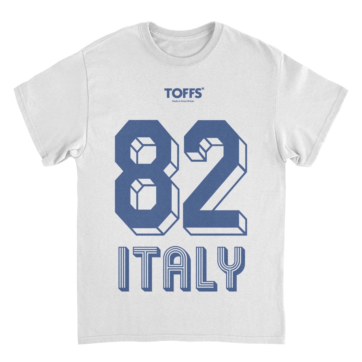 Toffs Retro Soccer Futbol Blue Italy Mens T Shirt White