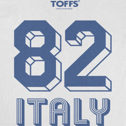 Toffs Retro Soccer Futbol Blue Italy Mens T Shirt White