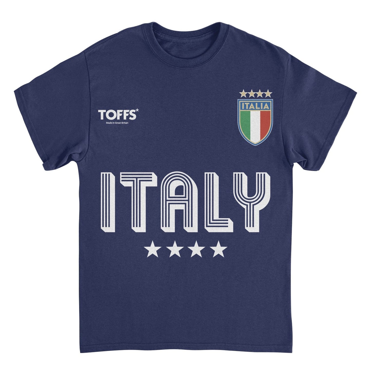 Toffs Retro Soccer Futbol Italia Mens T Shirt Navy Blue