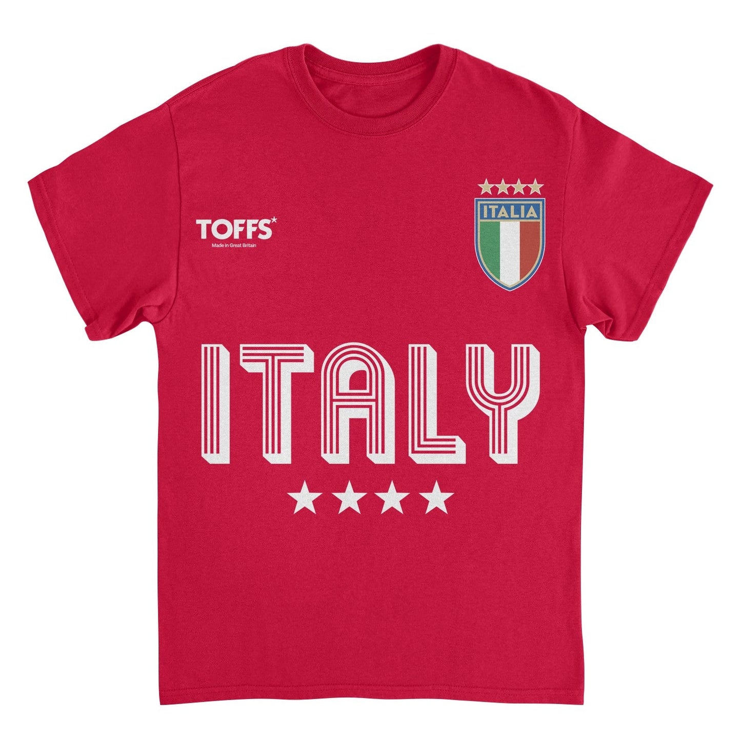Toffs Retro Soccer Futbol Italia Mens T Shirt Red