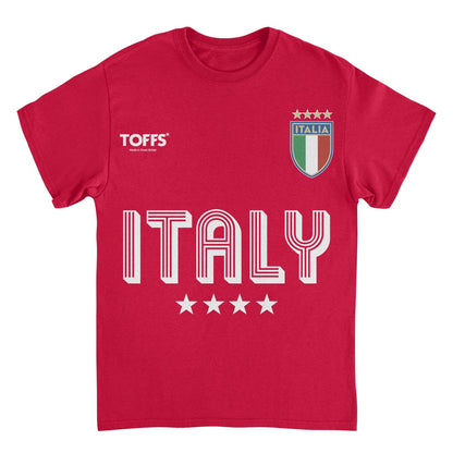 Toffs Retro Soccer Futbol Italia Mens T Shirt Red