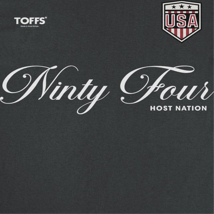 Toffs Retro Soccer Futbol Ninty Four Host Nation Mens T Shirt Black