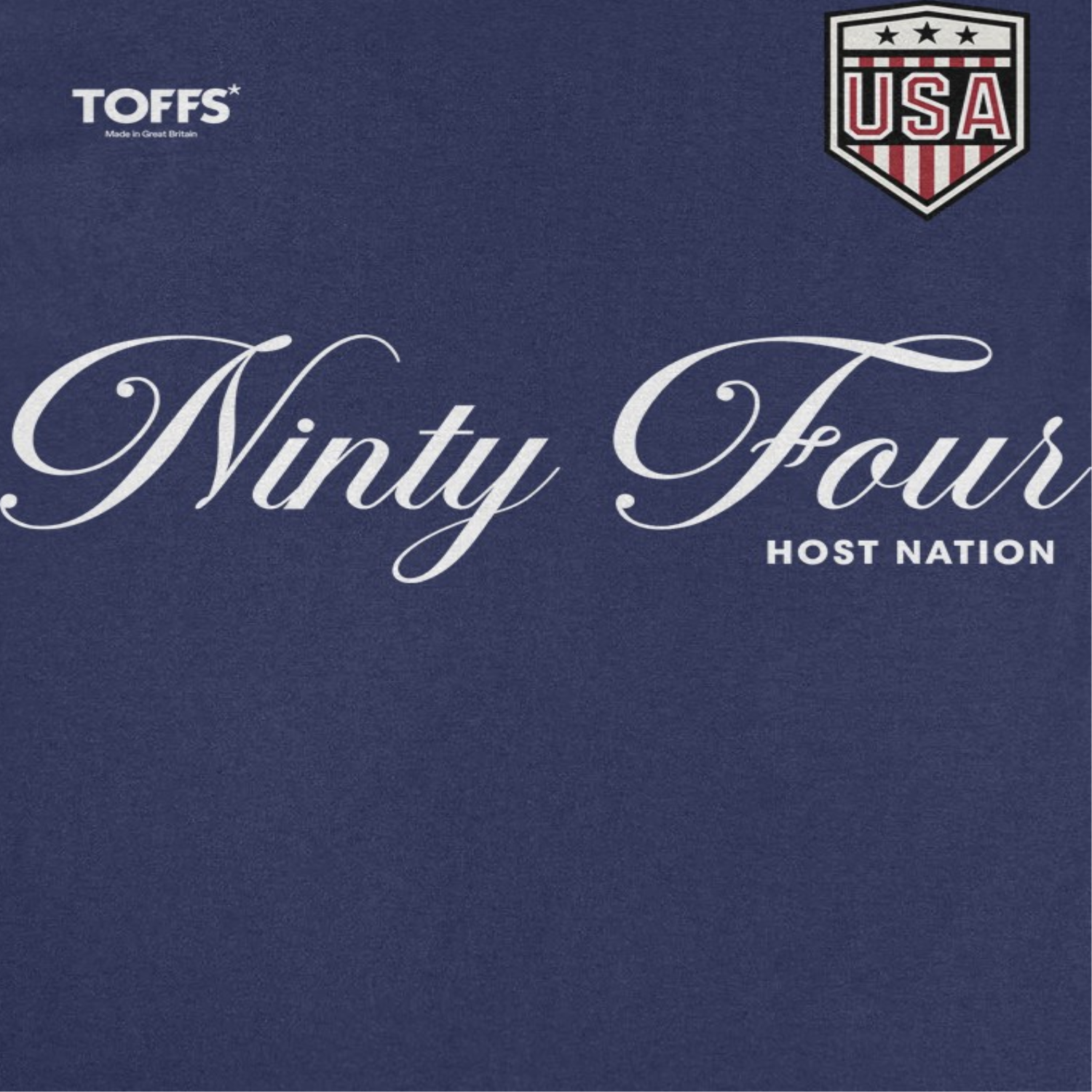 Toffs Retro Soccer Futbol Ninty Four Host Nation Mens T Shirt Navy Blue