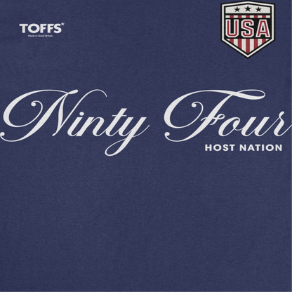 Toffs Retro Soccer Futbol Ninty Four Host Nation Mens T Shirt Navy Blue