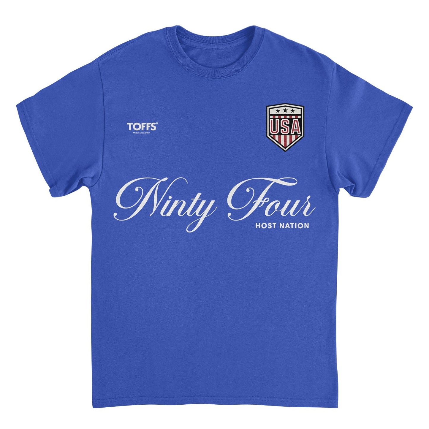 Toffs Retro Soccer Futbol Ninty Four Host Nation Mens T Shirt Royal Blue