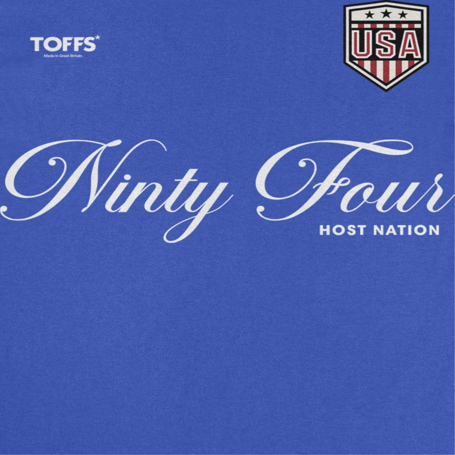 Toffs Retro Soccer Futbol Ninty Four Host Nation Mens T Shirt Royal Blue