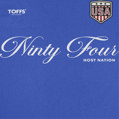 Toffs Retro Soccer Futbol Ninty Four Host Nation Mens T Shirt Royal Blue