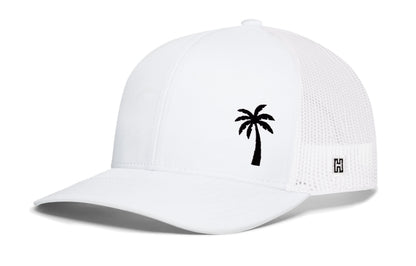 Palm Tree Trucker Haka Hat Black Island Snapback