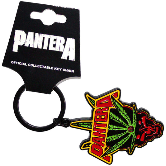 Pantera Leaf Skull Keychain