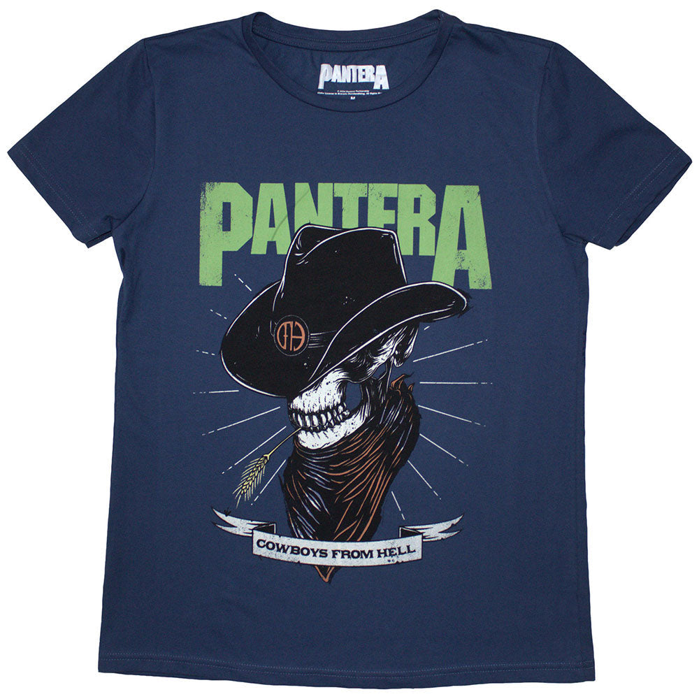 Pantera Skeleton Cowboy Womens T Shirt