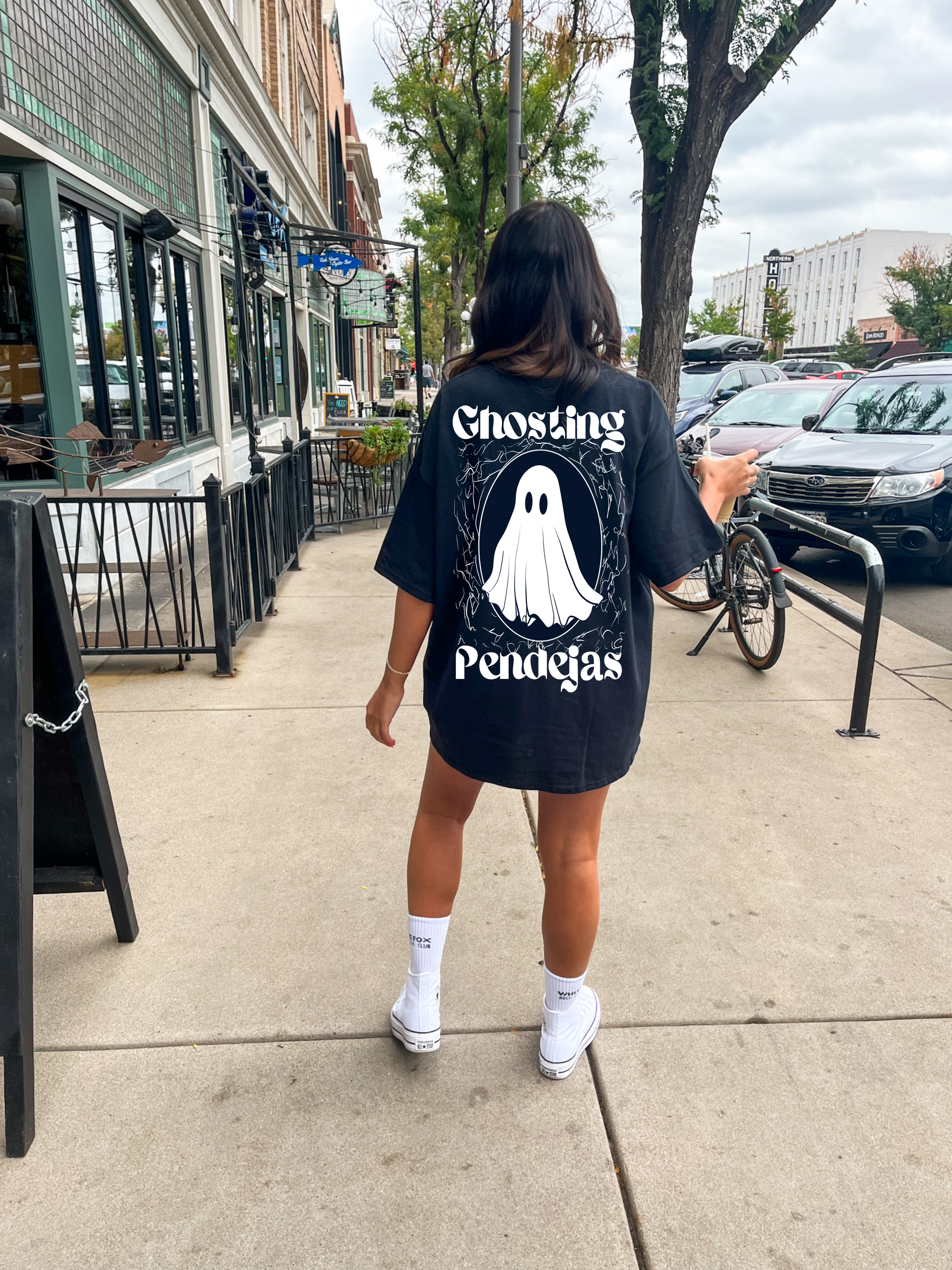 Ghosting Pendejas (Females) Graphic Tee Womens T Shirt Black