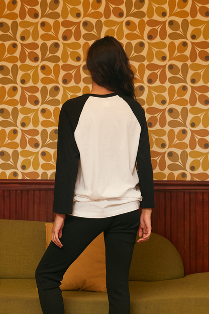 Pink Floyd Womens Raglan Long Sleeve Baseball Tee T Shirt White Black