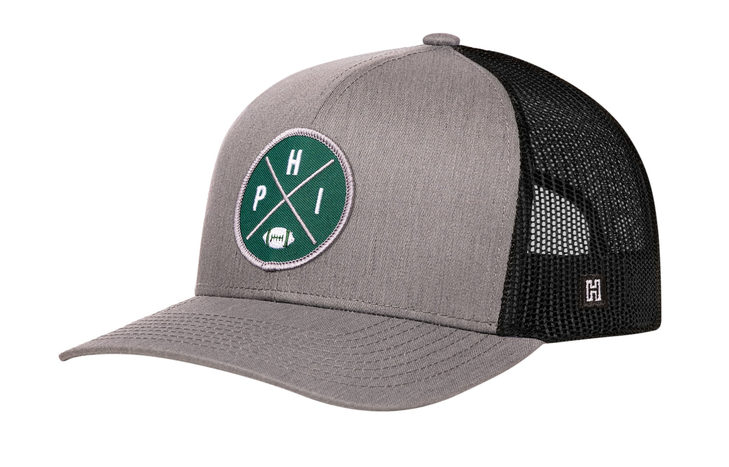 Philadelphia Trucker Haka Hat Black PHI X Football Snapback