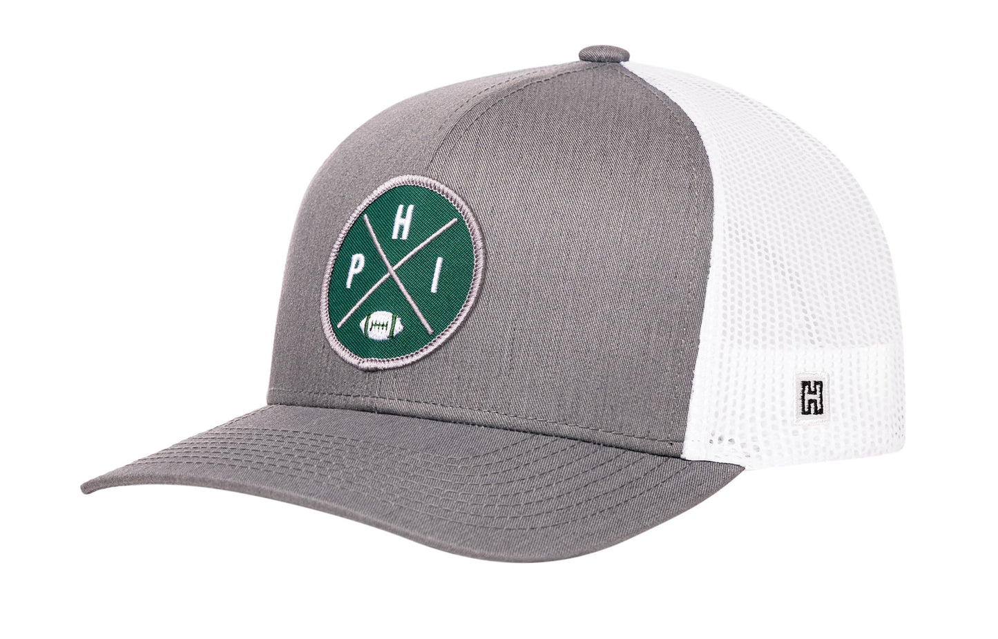 Philadelphia Trucker Haka Hat Black PHI X Football Snapback