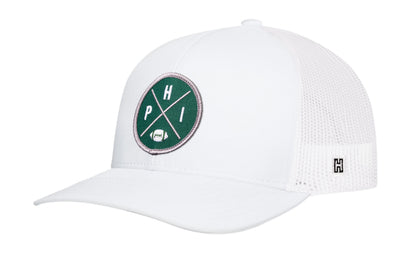Philadelphia Trucker Haka Hat Black PHI X Football Snapback