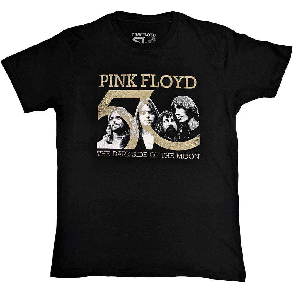 Pink Floyd Band Photo & 50th Logo Mens T Shirt