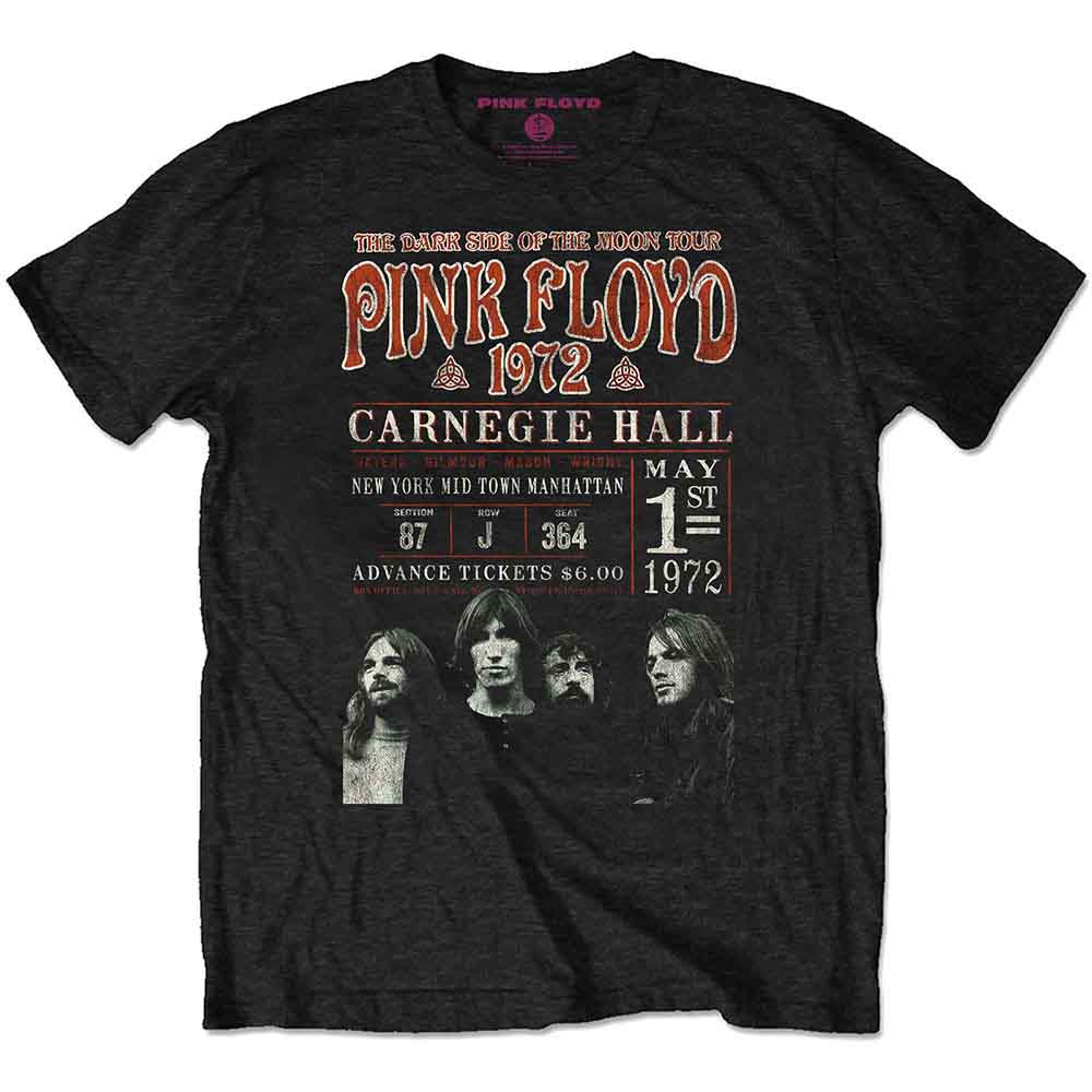 Pink Floyd Carnegie '72 Mens T Shirt