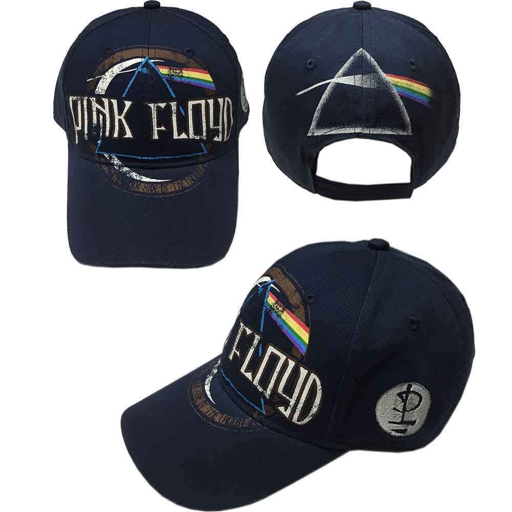 Pink Floyd Dark Side of the Moon Album Distressed Hat Blue