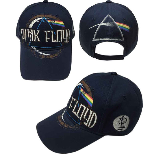 Pink Floyd Dark Side of the Moon Album Distressed Hat Blue
