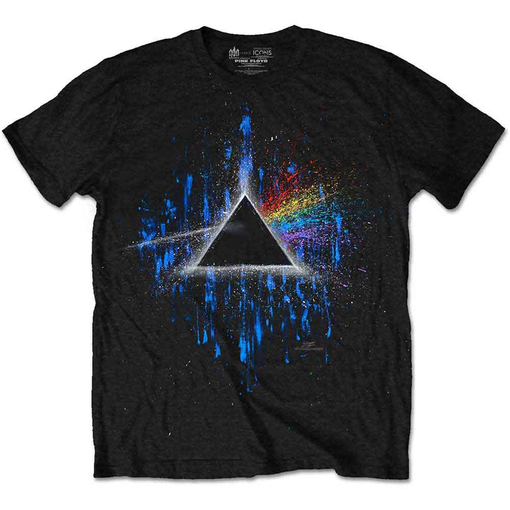 Pink Floyd Dark Side of the Moon Blue Splatter Mens T Shirt