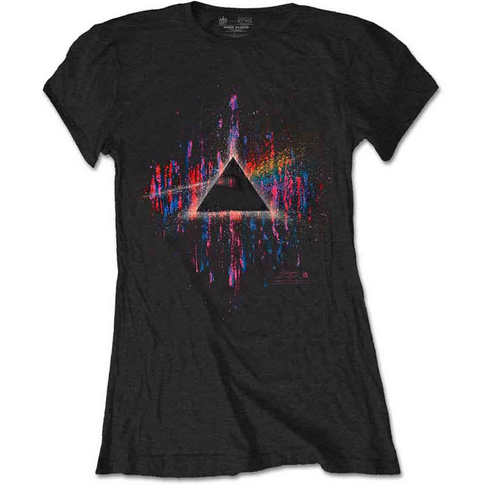 Pink Floyd Dark Side of the Moon Pink Splatter Womens T Shirt