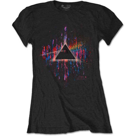 Pink Floyd Dark Side of the Moon Pink Splatter Womens T Shirt