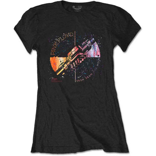 Pink Floyd Machine Greeting Orange Womens T Shirt