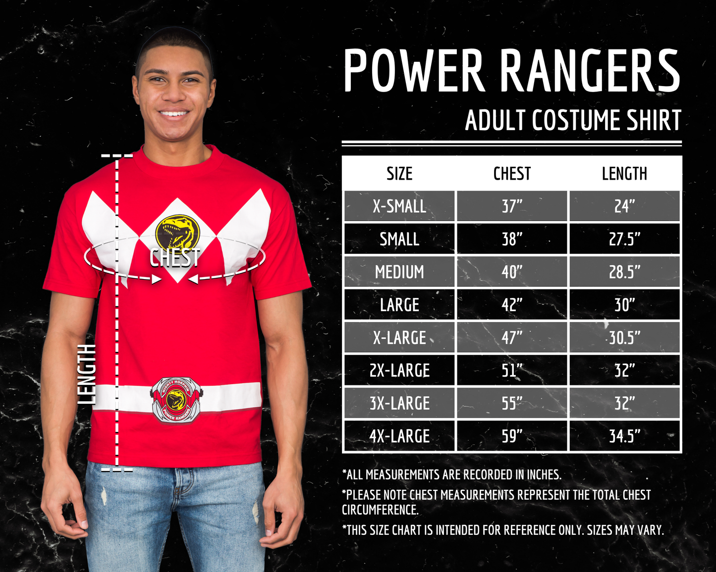 Power Rangers Costume Adult T Shirt