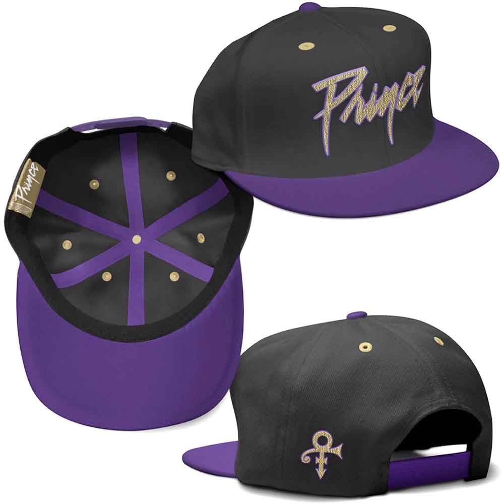 Prince Gold Logo & Symbol Hat Black, Purple