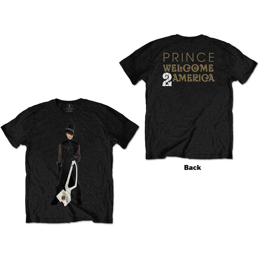 Prince W2A White Guitar Mens T Shirt