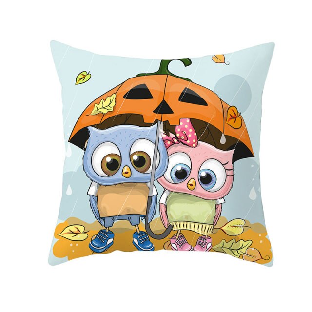 Halloween Pillow Case Halloween Pumpkin Owl Decorative