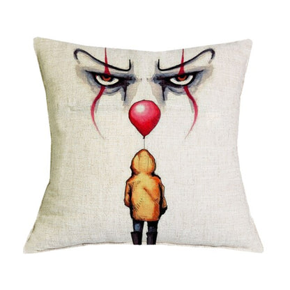Scary Print Throw Pillow Cover