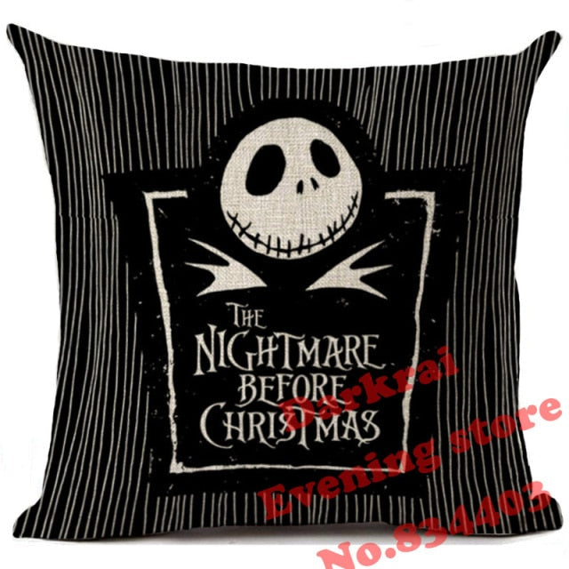 Nightmare Before Christmas Cartoon Skull Jack Printed Cushion