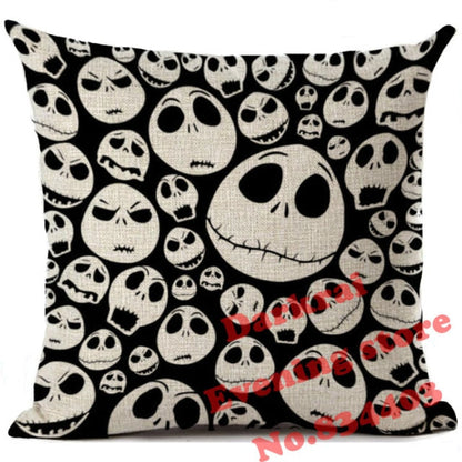 Nightmare Before Christmas Cartoon Skull Jack Printed Cushion
