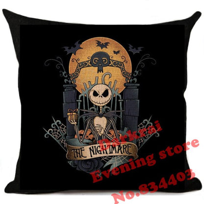 Nightmare Before Christmas Cartoon Skull Jack Printed Cushion