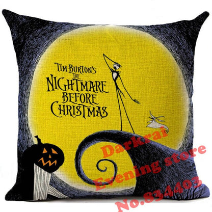 Nightmare Before Christmas Cartoon Skull Jack Printed Cushion