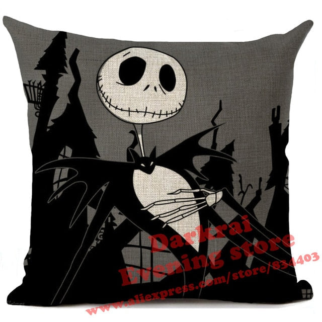 Nightmare Before Christmas Cartoon Skull Jack Printed Cushion