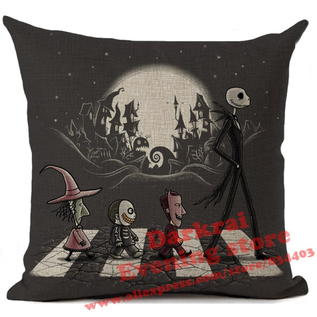 Nightmare Before Christmas Cartoon Skull Jack Printed Cushion