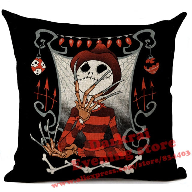 Nightmare Before Christmas Cartoon Skull Jack Printed Cushion