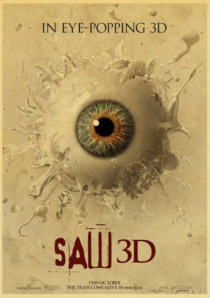 Vintage Saw Classic Horror Movie Poster