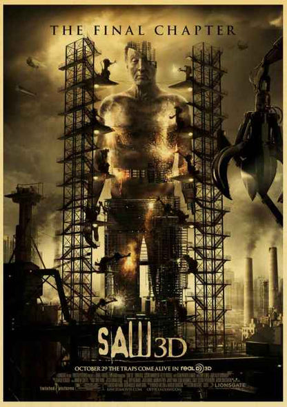 Vintage Saw Classic Horror Movie Poster
