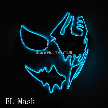 LED Neon Light Horror Masks Set