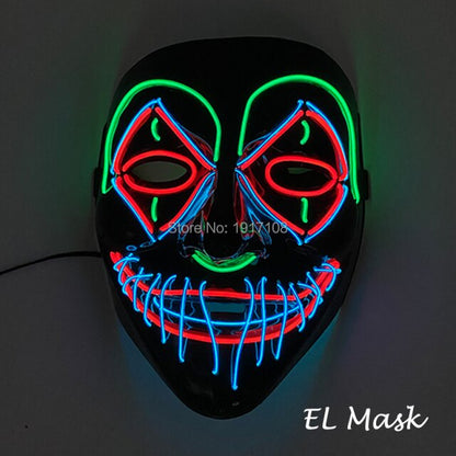 LED Neon Light Horror Masks Set