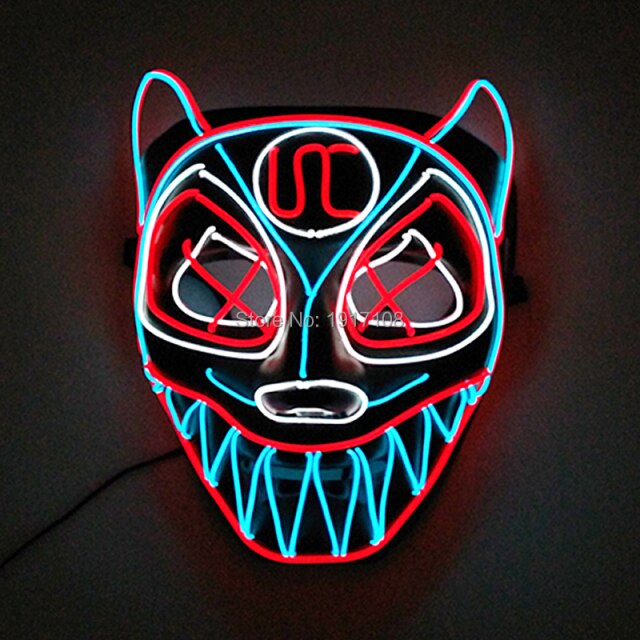 LED Neon Light Horror Masks Set