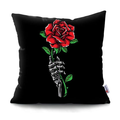 Skull Head Flowers Print Cushion Cover Throw Pillows Covers