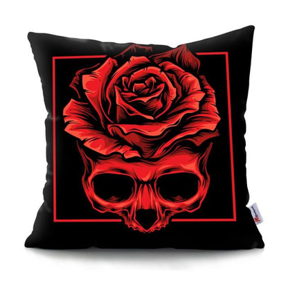 Skull Head Flowers Print Cushion Cover Throw Pillows Covers